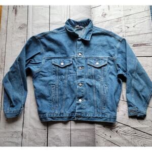 Vintage Denim Jean Jacket Made In USA Cellular One Design Size L